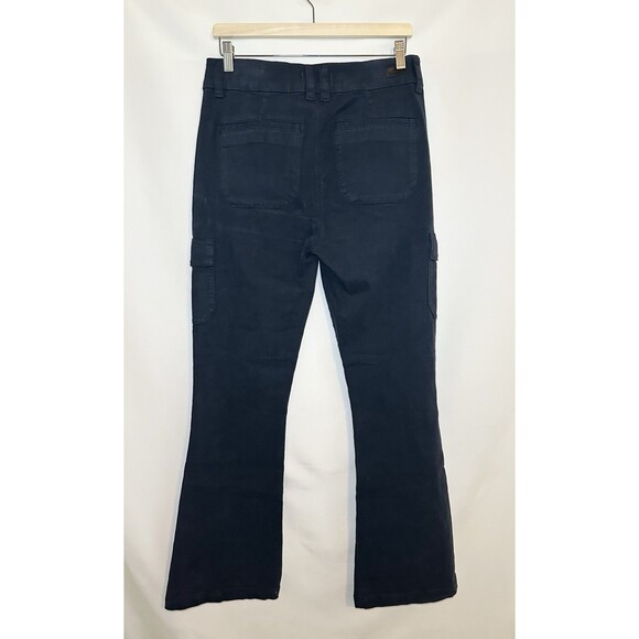 PAIGE Dion 32 Flared Cargo‎ Trouser Pants Navy Blue Skyline Women's 30 NWOT - Picture 2 of 12